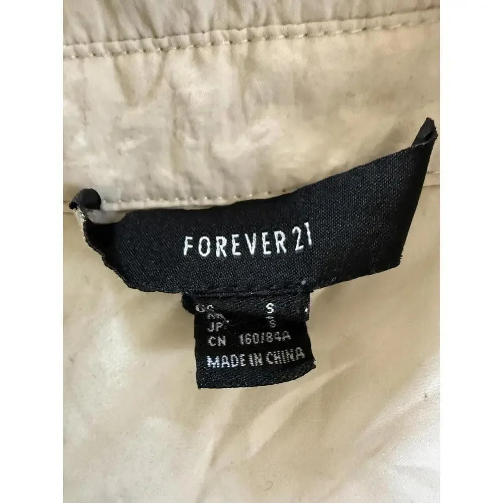 Forever 21 Cream Snap-Front Jacket – Size Small - Picture 3 of 7